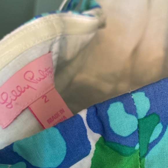Lilly Pulitzer women’s size 2 - halter dress - blue/ green floral - cotton - Picture 4 of 7